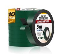 LEDSone 10 Pack Black Foam Double Sided Tape 2.4cm x 5m - Heavy Duty IXPE Mounting Sponge Tape Adhesive Waterproof High Tack for Automotive, Outdoor, DIY & Construction, Car Trims Numberplates