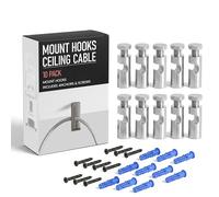 LEDSone 10 Pack Ceiling Cable Mount Hook for Swag Chandelier & Spider Light