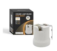 LEDSone 10 Pack E27 Ceramic Lamp Holders, White Porcelain Edison Screw Bulb Sockets, Heat Resistant 60W Max, 240V Light Fittings for Ceiling and Wall Fixtures