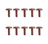 LEDSone 10 Pcs Knurled Thumb Screws M4 X 12mm Pan Round Flat Knurled Head Fully Threaded Screws Bolts Stepped Grip Knobs Fasteners for Electronic Mechanical, Rose gold