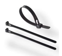 LEDSone 100 Pack of 250mm x 4.8mm Reusable Cable Ties, Heavy Duty with 40lbs Tensile Strength Black Releasable Adjustable Cable Ties, 10" Premium Tie Wraps, Strong Nylon Zip Ties (4.8mmx250mm Black)