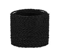 Ledsone 10M Black Twisted Fabric Cable 3 Core Vintage Flex Wire For Lamps & Lighting
