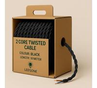 LEDSone 10m Fabric Cable Twisted Cloth Covered Wire 2 Core Electrical Lamp Cord 18AWG 32.8 Feet, Vintage Woven Wiring for Pendant Lights, DIY Projects (Black)