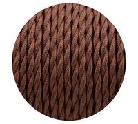 LEDSone 10m Fabric Cable Twisted Cloth Covered Wire 2 Core Electrical Lamp Cord 18AWG 32.8 Feet, Vintage Woven Wiring for Pendant Lights, DIY Projects (Brown)