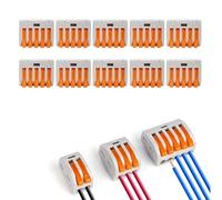 LEDSONE 10pcs Lever Nut Wire Connectors Electrical 5 Port Terminal Block Spring Wire Push Clamp Quick Compact Splicing Connectors for Circuit Inline, Flame retardant