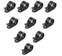 LEDSONE 10PCS Plastic P Clips Black Cable Clips Assorted 20mm Pipe Clamps Fasteners for Cable Conduit Tubing Sleeving Wire Pipe and Cable Management for Organizer Wall Home and Office (Pack 10)