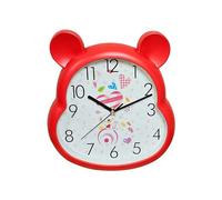 LEDSone 12 Inch Children's Wall Clock Silent Non Ticking Wall Clocks Red Bear Shaped Kids Wall Clocks Analogue, Easy to Read Dial Battery Operated Clocks for Children Bedroom, Living Room & Nursery