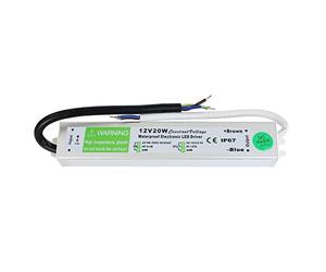 LEDSone 12V LED Driver 20W 1.67A IP67 Transformer AC 90V-250V to DC 12V 50-60HZ Low Voltage Waterproof Power Supply Adapter For LED Strip light, Light Bulbs