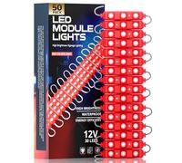 LEDSone 12V Van LED Interior Light, Ceiling Light Kit, Waterproof Dome Lamp for Van, RV, Trailer, Boat, Bus, Bright White, Easy Installation,Energy Saving,Durable Lighting (RED, 50 PACK)