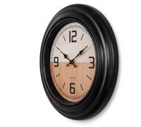 LEDSone 14 Inch (35cm) Wall Clock Stylish Vintage Wall Clock with Black Frame & Wooden Dial - Accurate Quartz Movement, Easy-to-Read Numerals, Perfect for Home, Office, Living Room, & Kitchen Decor
