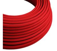 LEDSone 16.4ft Vintage 2 Core Round 18 Gauge Red Cable Fabric Cloth Covered Electrical Wire, 5m 2 Conductors Lamp cable Modern Cloth Covered Wire for Pendant Light Bulb Industrial DIY Project.