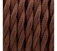 LEDSone 16.4ft Vintage 3 Core Twisted 18 Gauge Cable Fabric Cloth Covered Electrical Wire, 10m 3 conductors Lamp cable Modern Covered Wire for Pendant Light Bulb Industrial DIY Project.(Brown_5 m)