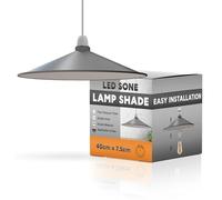 LEDSone 1PCS Metal Lampshade 40cm Retro Style Disc Shape Easy fit Pendant Light Shade for Living Rooms bedrooms Kitchen Dining Room Cafe and Restaurant(1, Gray)