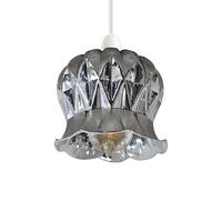 LEDSONE 1PCS Modern Black Glass Design Pendant Light Shade 12cm x 11cm with Shade Reducer Plate Lampshades for Ceiling Lights Bedside Lamps Replacement Lamp Shades Bedroom Living Room Kitchen