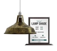 LEDSone 1PCS Retro Style Brushed Copper Metal 30cm Hexagonal Size Easy Fit Ceiling Pendant Light Barn Shade Industrial Vintage Look Lamp Shade (Brushed Brass)
