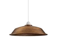 LEDSone 1PCS Retro Style Brushed Copper Metal Easy Fit Ceiling Pendant Light Shade, 26cm Industrial Vintage Look Lamp Shade (Free Reducer Plate)
