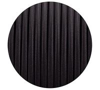 LEDSONE 2 Core Round Fabric Cable 1M - Black Braided Vintage Electrical Flex Cable, Italian Style Cloth Covered Lighting Wire for Pendant Light Ceiling Wall Lamp Table Lamp DIY Lighting Projects
