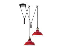 LEDSone 2 Head 29cm Curvy Pulley Spider Pendant Light, Industrial Hanging Ceiling Lamp with E27 Base & 2M Adjustable Cord for Farmhouse Kitchen, Dining, Hallway
