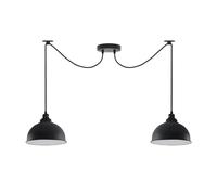 LEDSone 2-Head Adjustable Ceiling Pendant Light with Metal Dome Shades Modern Spider Hanging Fixture E27 Bulb Base for Kitchen, Dining Room, Loft, Living Room, and Café Décor