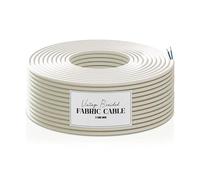 LEDSONE 2 Meters / 6.5ft Braided Cables, 2 Core Electrical Cable, Vintage Braided Flex Cable Round Fabric Electrical Wire for DIY Lamps Industrial Pendant Lights Lighting Appliances (Cream - 2M)