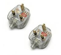 LEDSONE 2 Pack 13 AMP UK 3 Pin Plug Heavy Duty Rewireable Fused Replacement