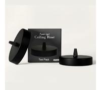 LEDSone 2 Pack Ceiling Rose Black 120mm Side Fitting One Outlet 25mm Height Matte Finish Durable Steel Modern Ceiling Light Accessory for Pendant Lighting Minimalist Industrial Home Interiors