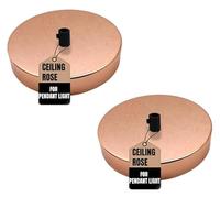 LEDSone 2 Pack Ceiling Rose Pendant Light Fitting 120mm Metal Rose Gold Cover Plate Canopy Kit Accessories for Chandeliers Hanging Lamps Industrial Wall Lights