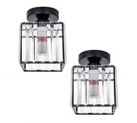 LEDSone 2 Pack Crystals Ceiling Light Fixtures Chandelier Black