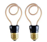 LEDSone 2 Pack Decorative Ambient Angle Retro LED Bulb Light LED Lamp for Cafes Restaurants Bars Clubs Living Room (Style 2)