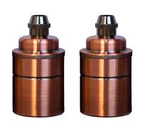 LEDSone 2 Pack E27 Ceramic Lamp Holder, Vintage Edison Screw Bulb Socket, E27 Light Fitting for Pendant, Wall and Ceiling Lights, DIY Lighting Projects, 240V