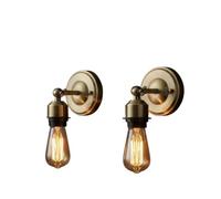 LEDSone 2 Pack Green Brass Wall Lights, Indoor Wall Lamps Vintage E27, Wall Sconce Lights Metal for Bedroom Living Room Kitchen Hallway Restaurant Bar