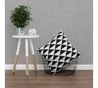 LEDSone 2 Pack Grey Linen Wall Stickers Roll 50cm x 2.8m, Textured Fabric Effect, Self-Adhesive Peel & Stick Vinyl Wall Covering for Living Room, Bedroom, Office