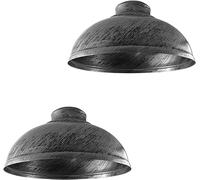 LEDSONE 2 Pack Industrial Ceiling Pendant Light Shades Retro Style Curvy Dome Shaped Lamp Shades Metal Easy Fit Ceiling Pendant Light Shades for Light fixtures - Brushed Silver