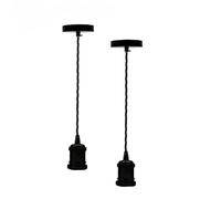 LEDSone 2 Pack Ceiling Pendant Light Fitting 100cm Adjustable Twisted Cable Lamp Holder Full Kit for Kitchen, Living Room, Bedroom, Dining Room, Hallway Lighting