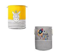 LEDSone 2 Pack Large Waterproof Foldable Laundry Hamper Bag with Handles for Storage Bin Kids Room Home Organizer Nursery Storage Baby Hamper.