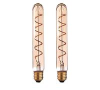 LEDSone 2 Pack of Antique Style 4w Edison E27 T185 Spiral LED Bulb Filament Glass Retro Warm White Indoor Decoration Lamp for Bar Cafe Bedroom Living Room