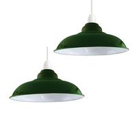 LEDSone 2 Pack of Easy Fit Lampshade Industrial Ceiling Pendant Metal Shade 32cm Modern Pendant Lightshades for Bedroom Living Room Restaurant Kitchen Hallways