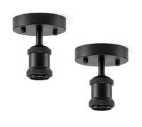 LEDSone 2 Pack Single Head Fully Earth Ceiling Light Retro Flush Mount E27 Lamp Ceramic Holder Sconce Chandeliers