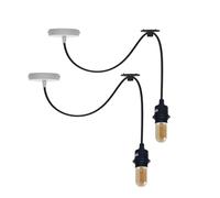 LEDSone 2 Pack of Spider Pendant Light Fixture with 195cm Adjustable Cable E27 Base Modern Black Ceiling Hanging Lamp for Dining Room, Hallway, Café, Restaurant