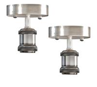 LEDSone 2 Pack of Stylish Single Head Ceiling Lamp Retro Flush Mount E27 Lamp Holder Light Fixture for Bedroom Living Room Hallway Vintage Ceiling Lighting with Easy Installation