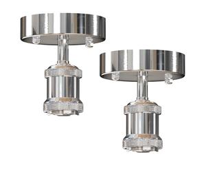 LEDSone 2 Pack of Stylish Single Head Ceiling Lamp Retro Flush Mount E27 Lamp Holder Light Fixture for Bedroom Living Room Hallway Vintage Ceiling Lighting with Easy Installation