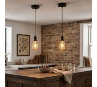 LEDSone 2 Pack Ceiling Pendant Light Fitting 100cm Adjustable Twisted Cable Lamp Holder Full Kit for Kitchen, Living Room, Bedroom, Dining Room, Hallway Lighting