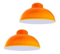 LEDSone 2 Pack Retro Ceiling Light Easy Fit-Pendant Metal-29cm Curvy lampshade-Modern Industrial Vintage Look Lamp Shade for Living Room (Orange - 2 Pack)