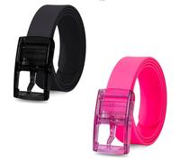 LEDSone 2-Pack Silicone Rubber Belts Candy Black & Light Pink Colors with Pin Buckle for Men and Women Lightweight Waterproof Flexible Durable for Casual Travel Sports and Daily Fashion Outfits