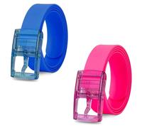 LEDSone 2-Pack Silicone Rubber Belts Candy Blue & Pink Colors with Pin Buckle for Men and Women Lightweight Waterproof Flexible Durable for Casual Travel Sports and Daily Fashion Outfits