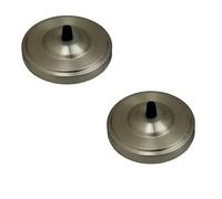 LEDSone 2 Pack Single Point Satin Nickel Ceiling Light Fitting Plate for Vintage Pendent Lights, 108mm Metal Antique Side Fitting Ceiling Rose with Accessories for Hanging Ceiling and Wall Lamp.