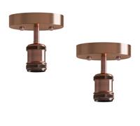 LEDSone 2 Pack Stylish Single Head Ceiling Lamp Retro Flush Mount E27 Lamp Holder Light Fixture for Bedroom Living Room Hallway Vintage Ceiling Lighting with Easy Installation