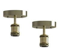 LEDSone 2 Pack Stylish Single Head Ceiling Lamp Retro Flush Mount E27 Lamp Holder Light Fixture for Bedroom Living Room Hallway Vintage Ceiling Lighting with Easy Installation