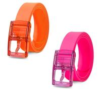 LEDSone 2 Pack Silicone Rubber Belts Candy Orange & Light Pink Colors with Pin Buckle for Men and Women Lightweight Waterproof Flexible Durable for Casual Travel Sports and Daily Fashion Outfits