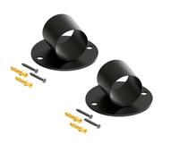 LEDSone 2 Pcs 30mm Black Rope Support Holder with Screw Securing Drop Ring Brackets Stainless Steel Decorative for Hemp Rope Fencing Stair Deck Railing Ceiling Hook (Pack 2)